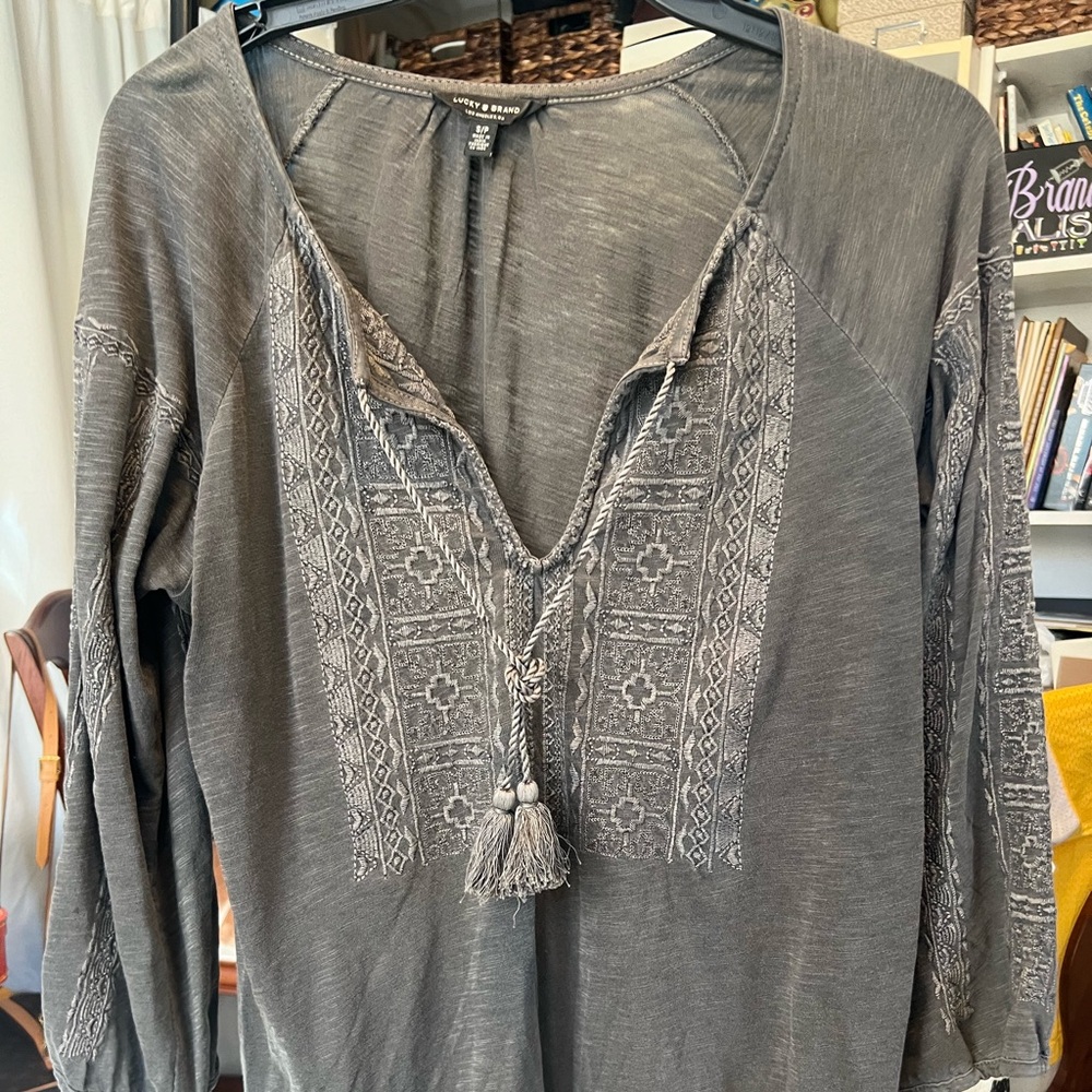 Lucky Brand bohemian style blouse SZ S/P